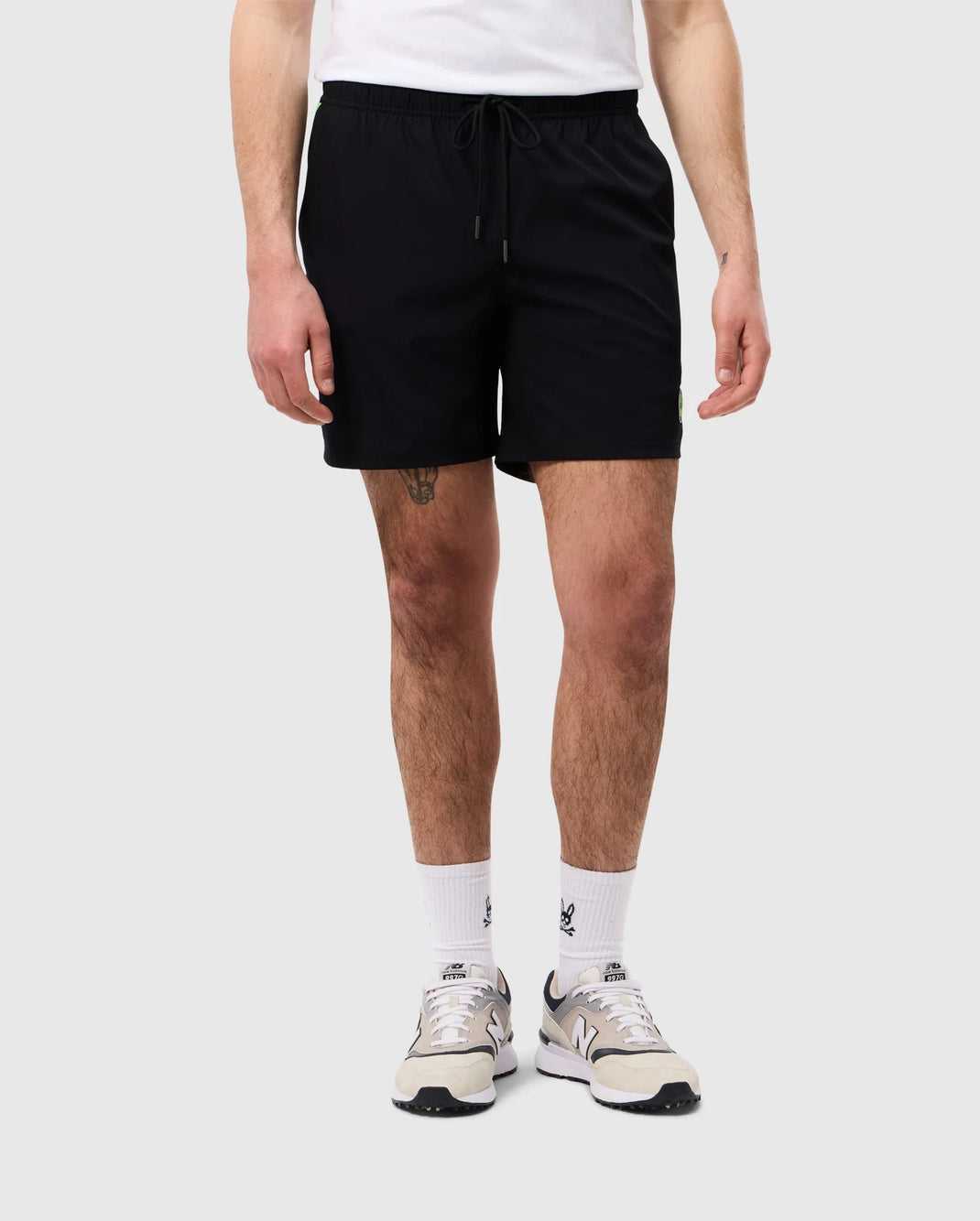 Short Psycho Bunny Sonterra Stripe Sport Short Noir Homme | HXO-76010669